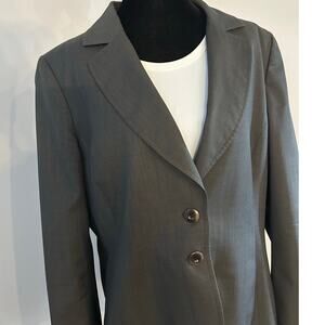 Santorelli Gray Wool Blend Blazer Italian Made Professional Jacket Size 10